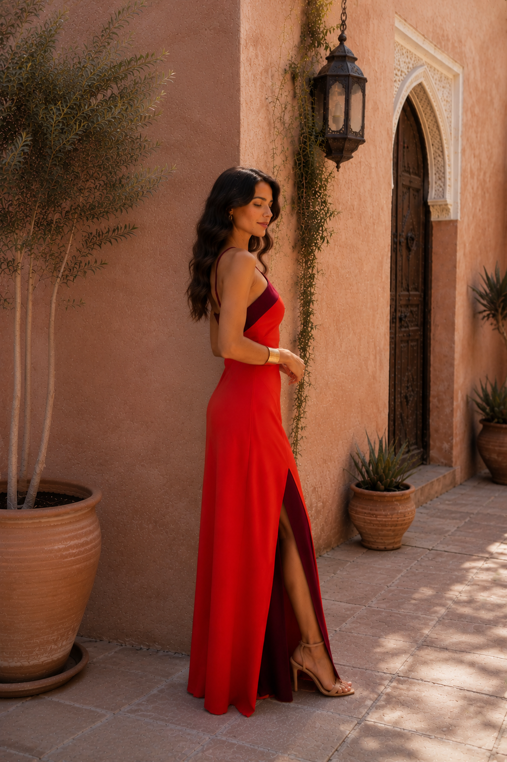 Elegant Halter Maxi Dress with Side Slit