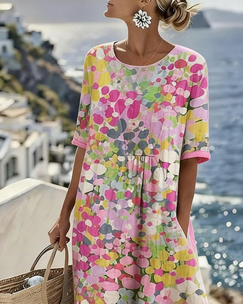 Elena - Chic Floral Midi Dress for Summer