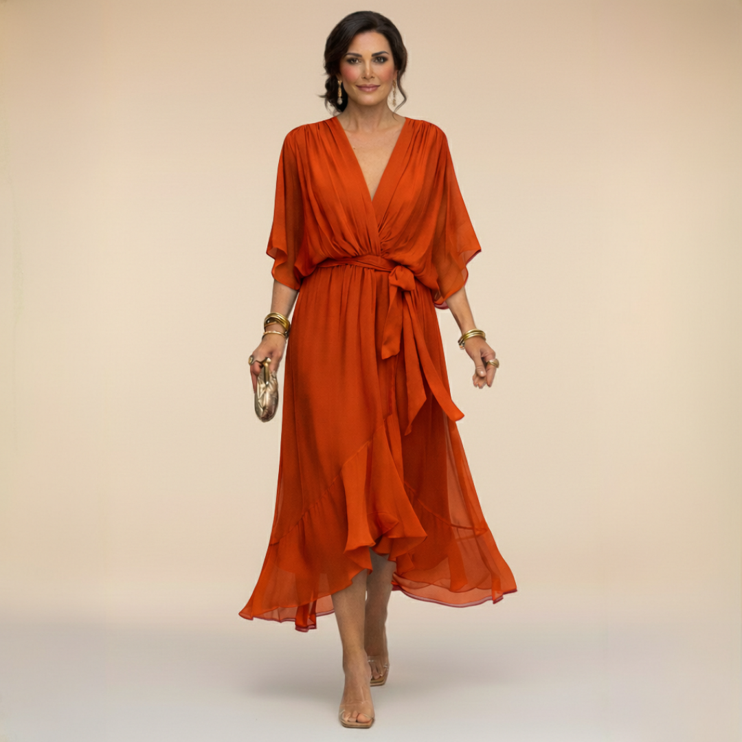 Riley | Chiffon Dress with V-Neck