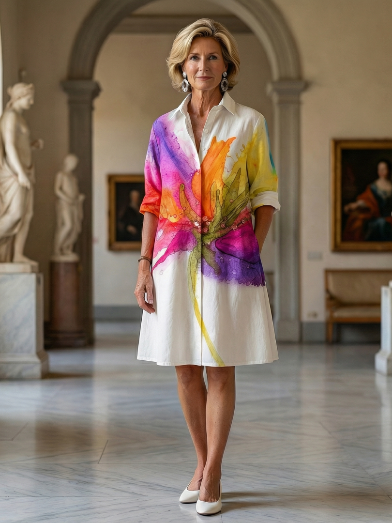 Evelyn | Painted Midi Dress