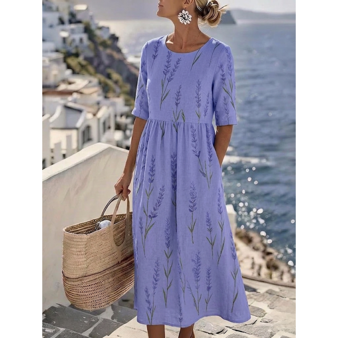Sophia - Chic Floral Midi Dress for Summer