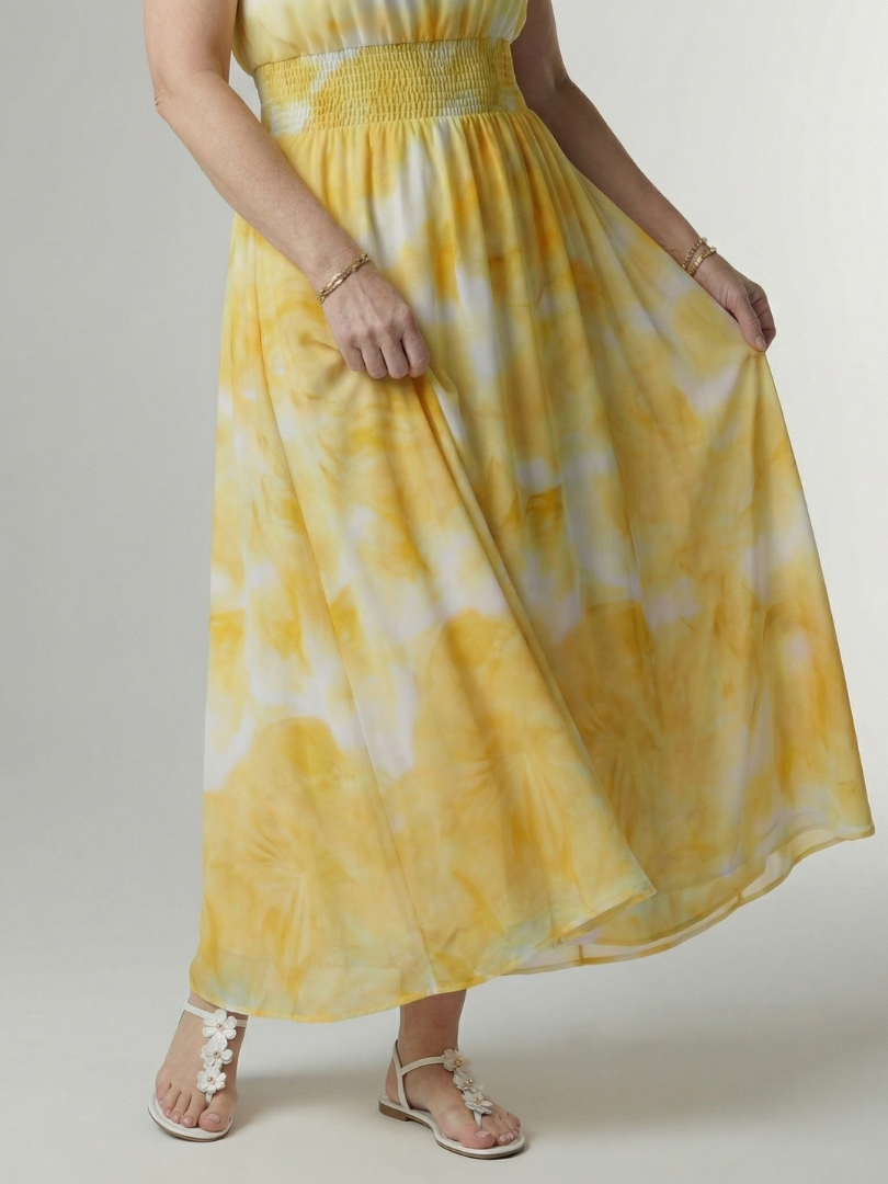 Sylin | Midi Dress Featuring an American Neckline