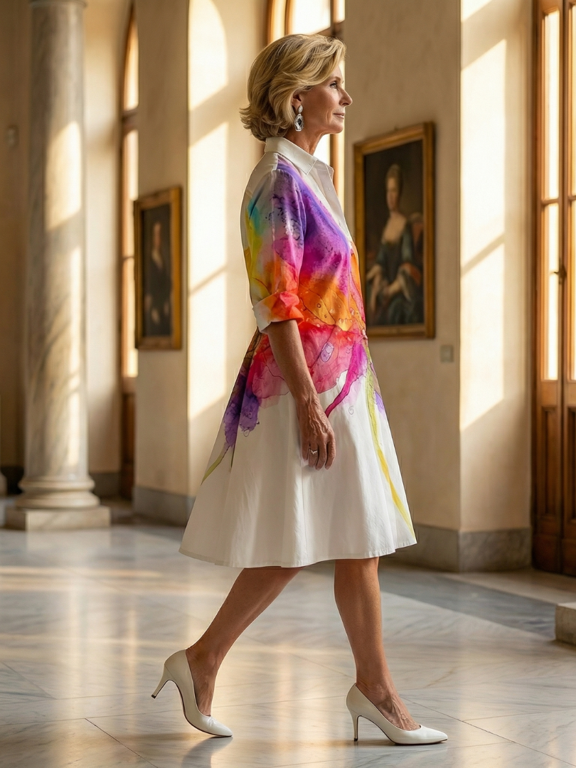 Evelyn | Painted Midi Dress