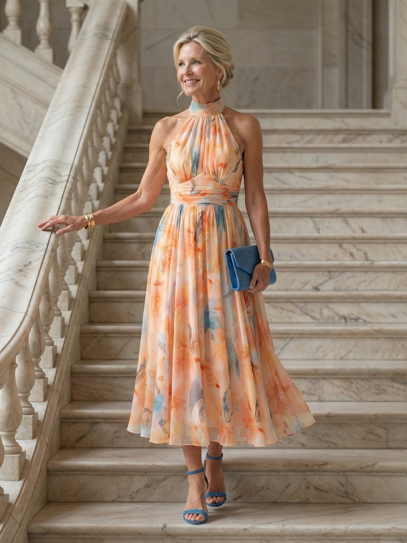 Elin | Halter Neck Maxi Dress