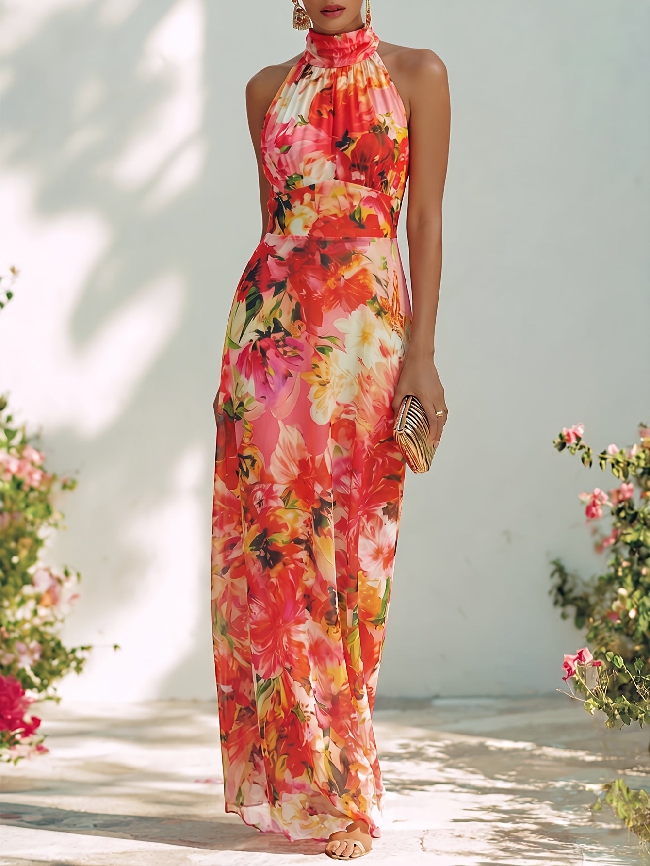 Addison | Halter Neck Maxi Dress