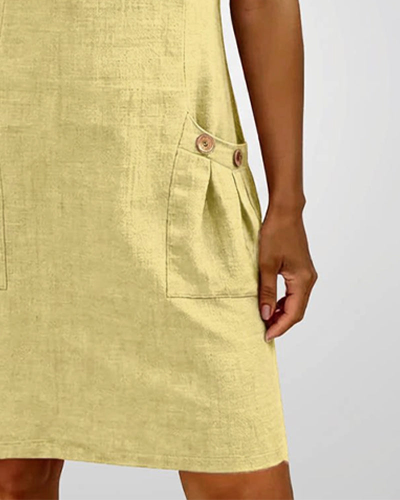 Patricia | Cotton Dress with Zipper Pocket