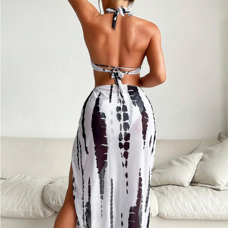 Tie-Dye | Halter-Neck Swimsuit & Beach Dress