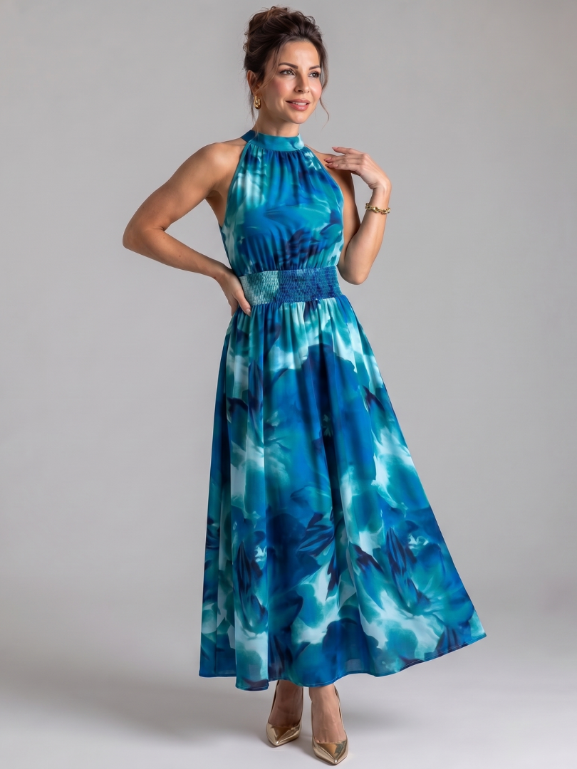 Olivia | Abstract Print Midi Dress