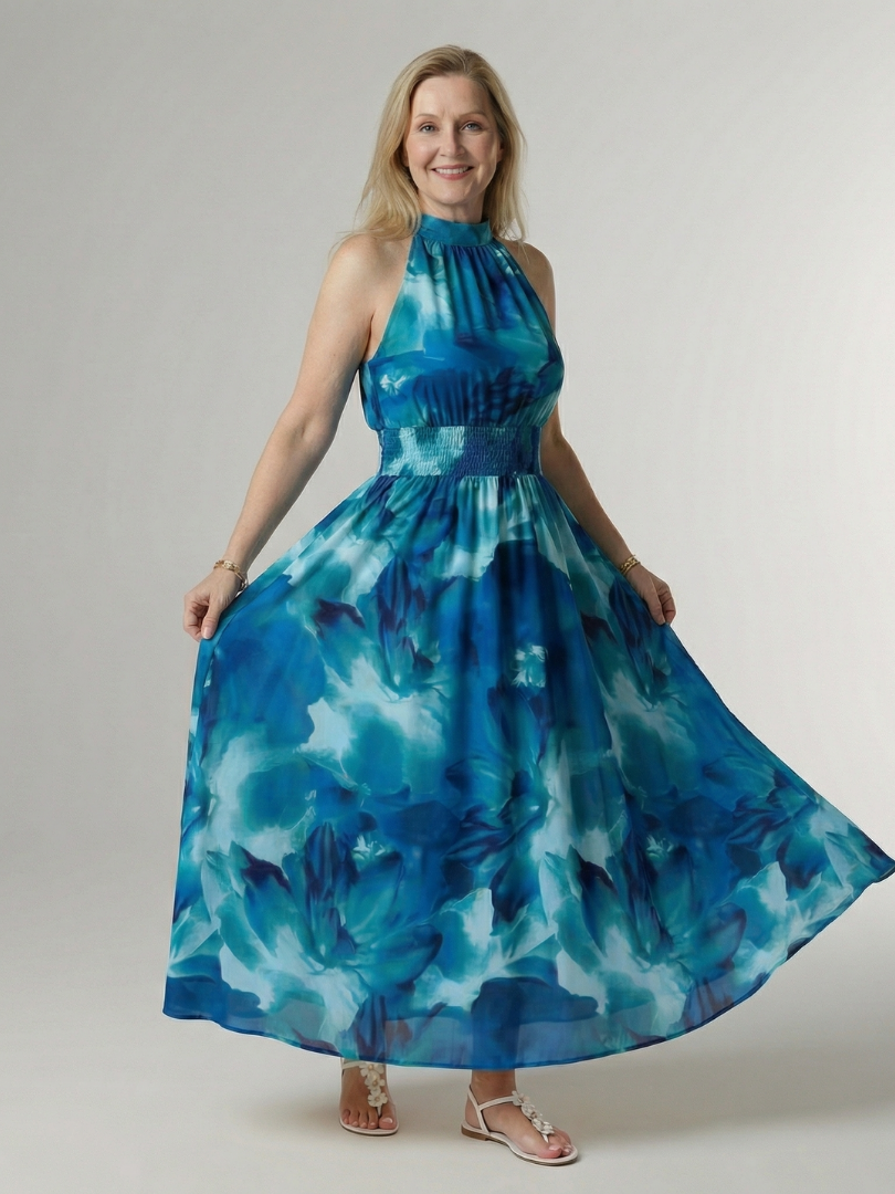 Sylin | Midi Dress Featuring an American Neckline