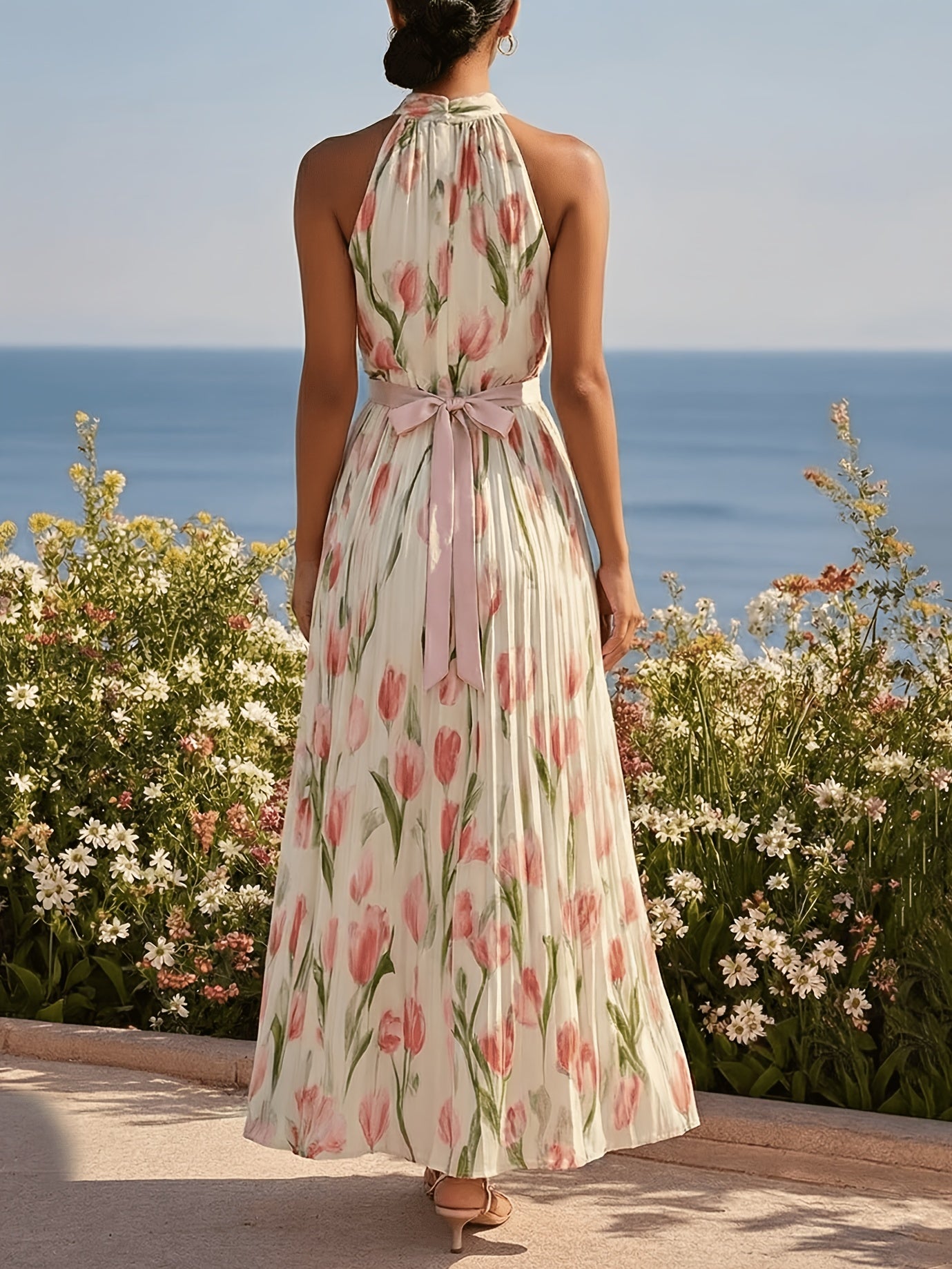 Nora | Halter Neck Maxi Dress
