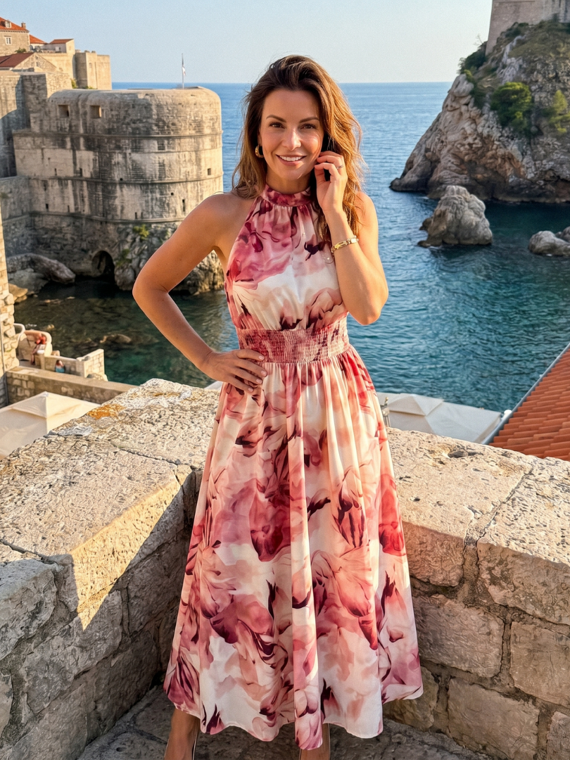 Olivia | Abstract Print Midi Dress