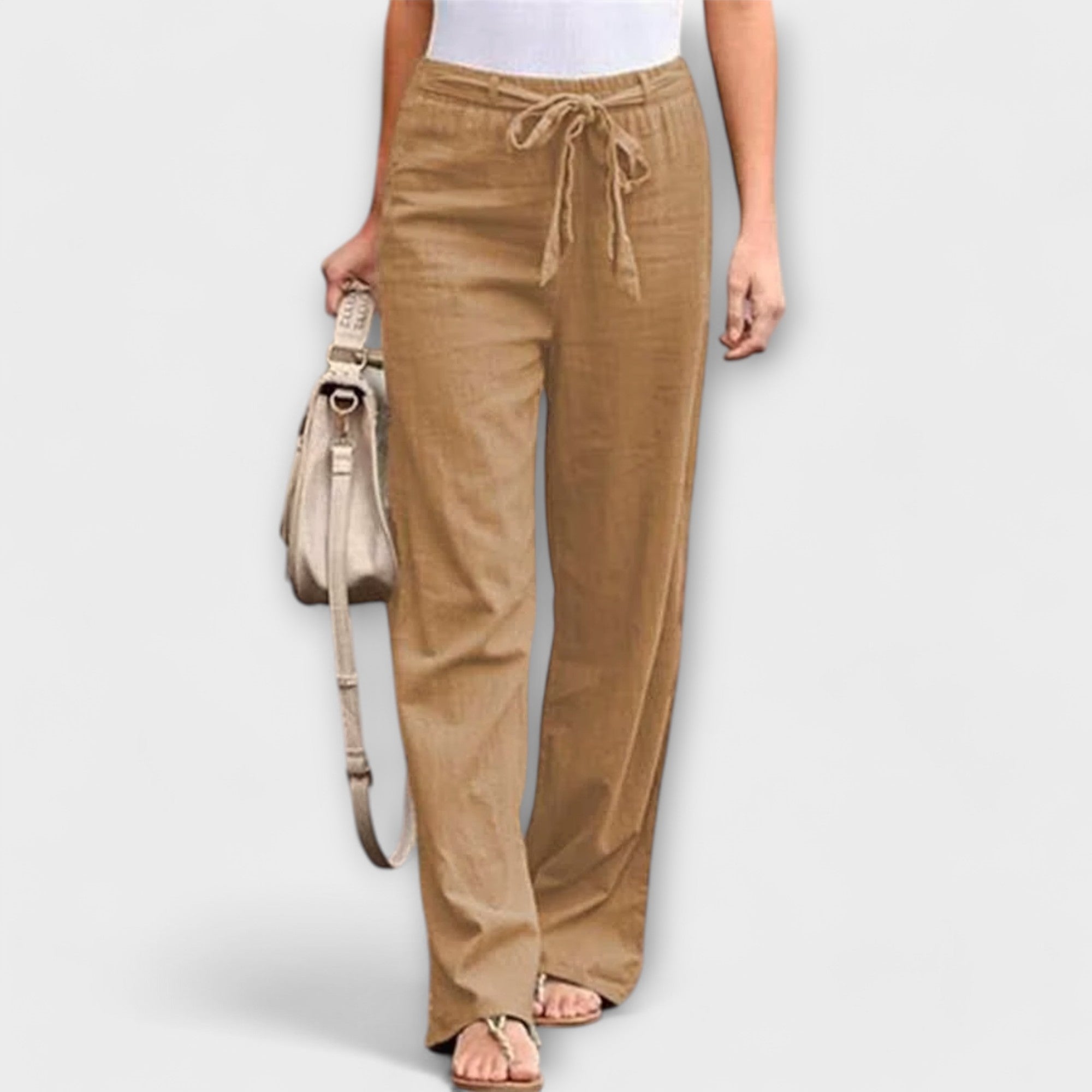 Thessalie Tie Waist Wide Leg Trousers