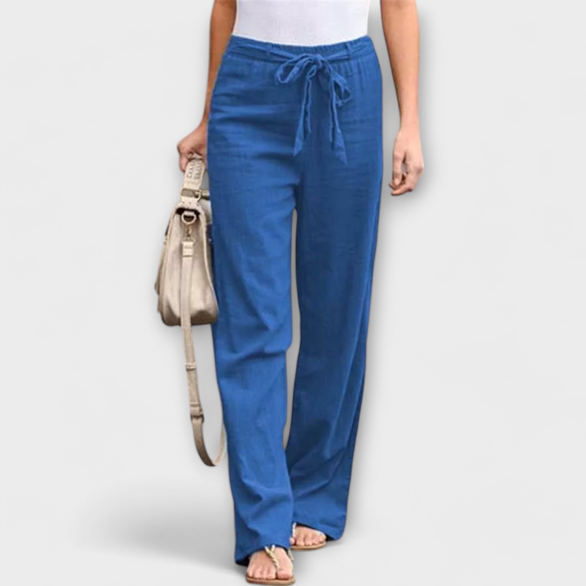Thessalie Tie Waist Wide Leg Trousers
