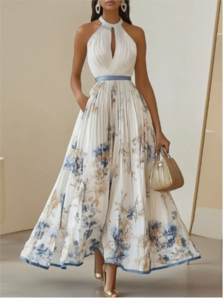 Evelyn | Halter Neck Maxi Dress