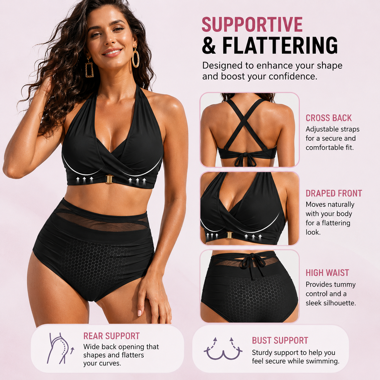 Sabine | 2-in-1 High-Waisted Tummy Control Bikini