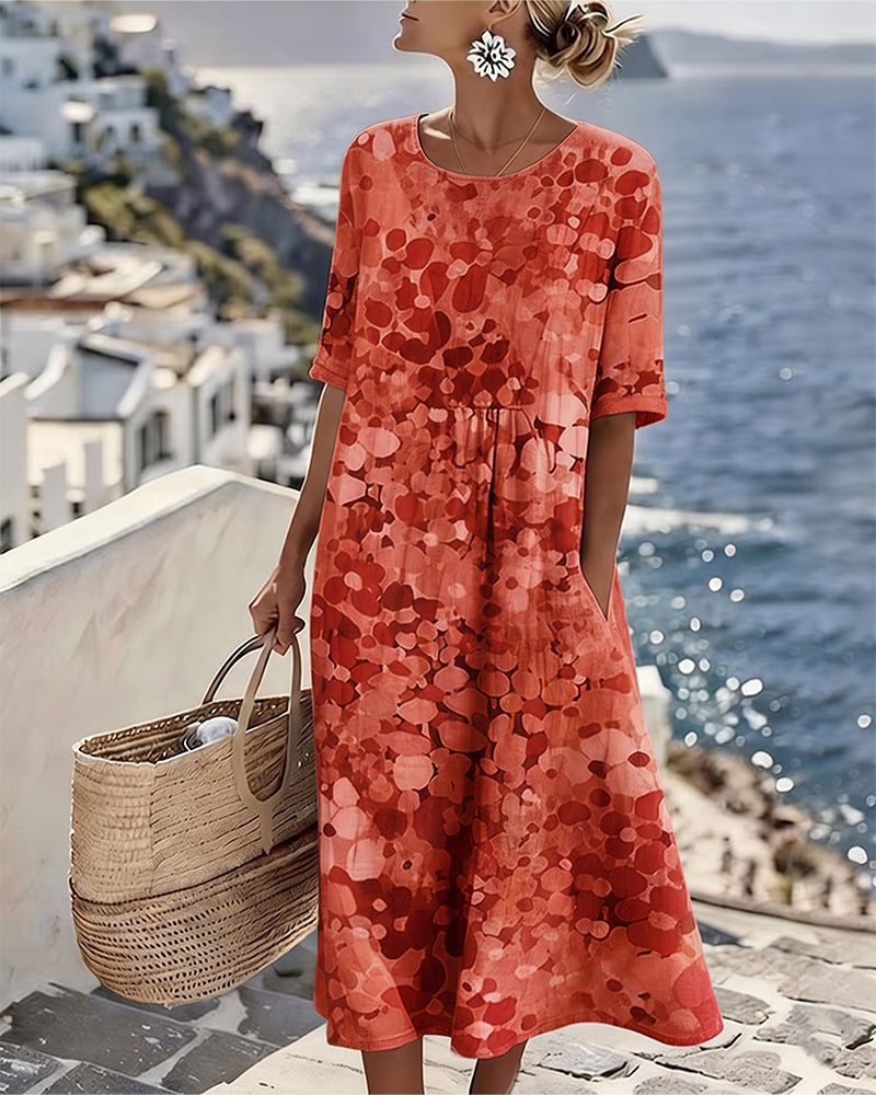 Elena - Chic Floral Midi Dress for Summer