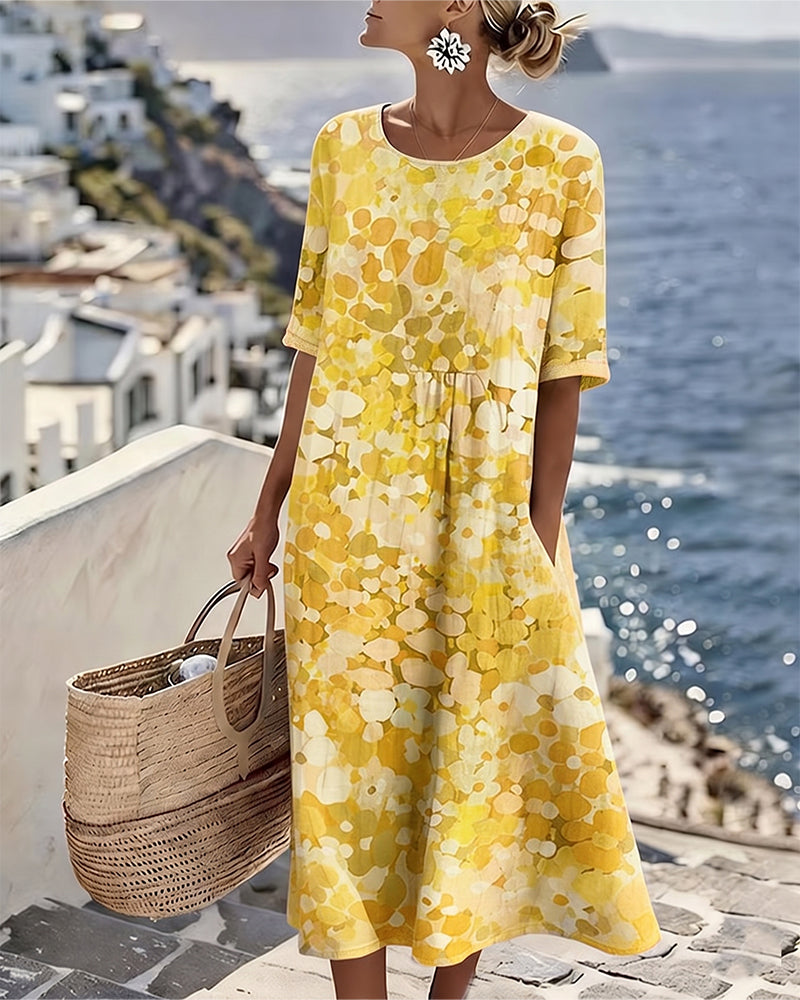 Elena - Chic Floral Midi Dress for Summer
