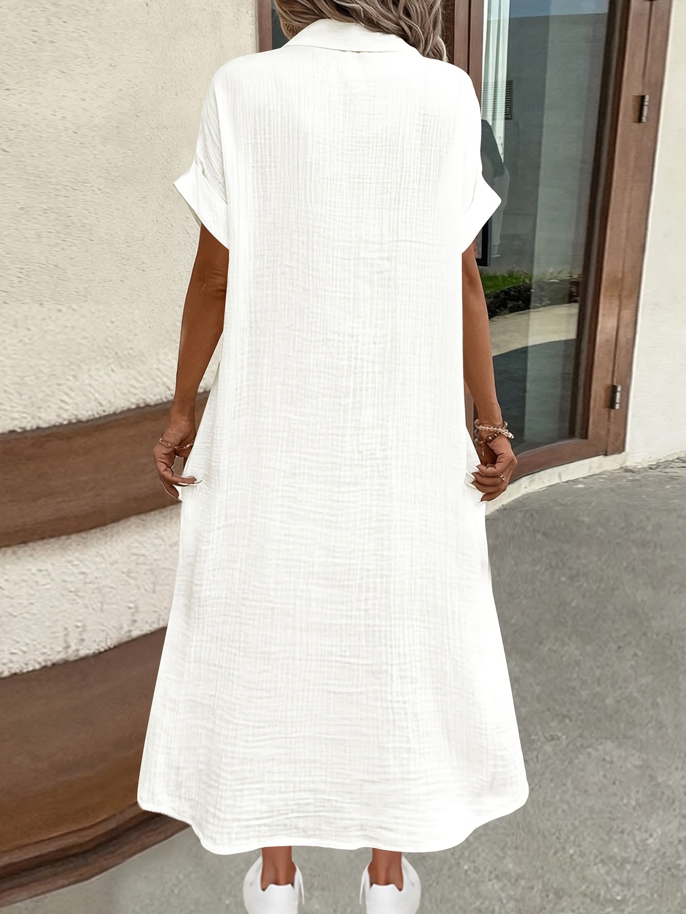 Livia | Effortless Button-Down Midi Dress for Summer