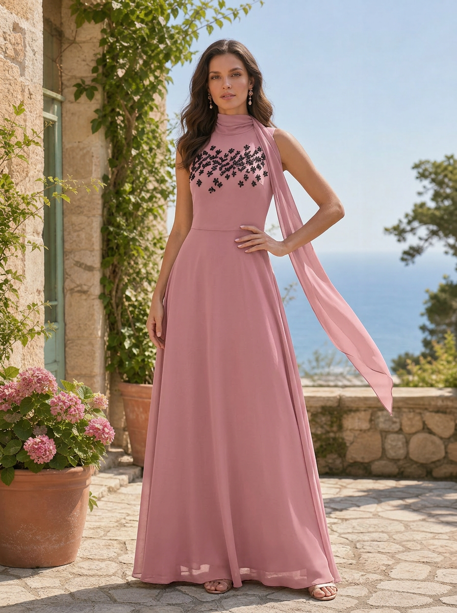 Chloe | High Neck Sleeveless Dress