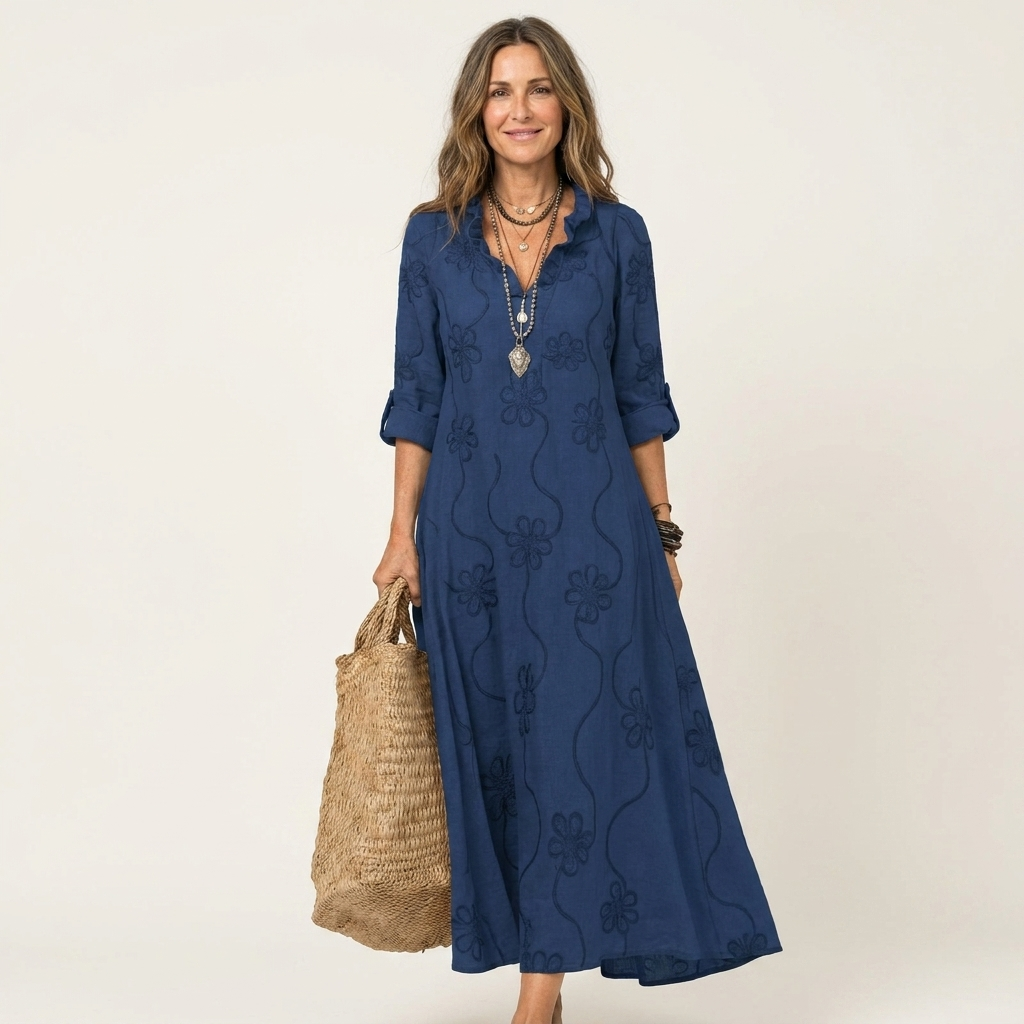 Mariam | Maxi Dress with Floral Embroidery