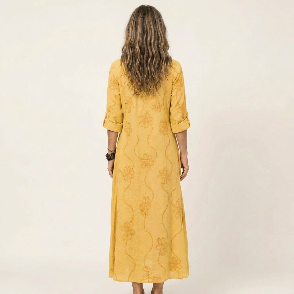 Mariam | Maxi Dress with Floral Embroidery
