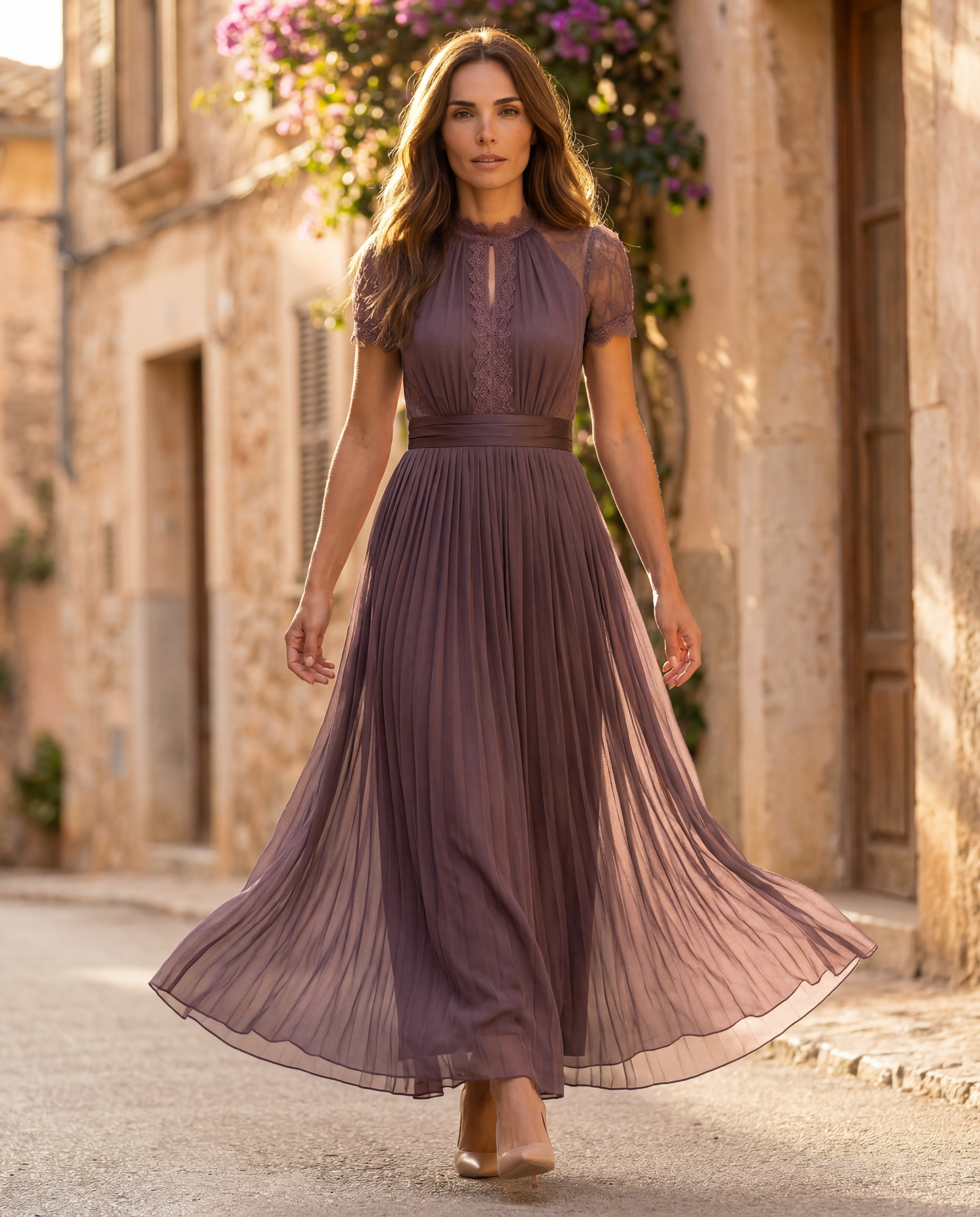 Flavia | Elegant Long Purple Dress