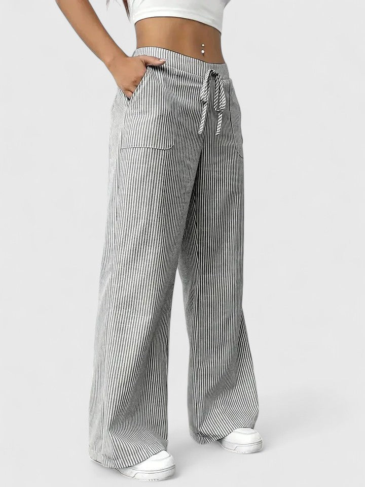 Mirella Drawstring Wide Leg Trousers