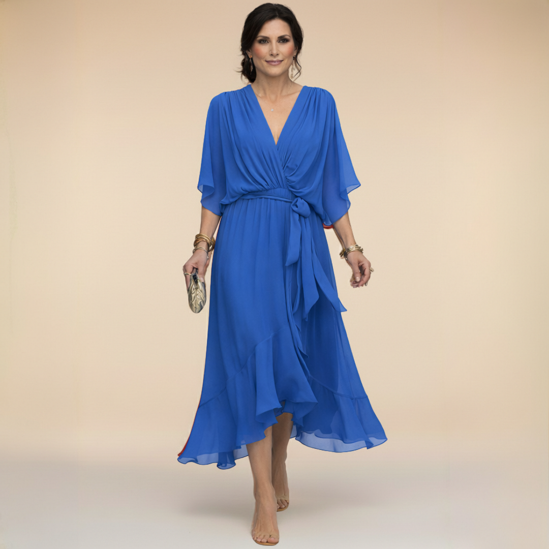 Riley | Chiffon Dress with V-Neck