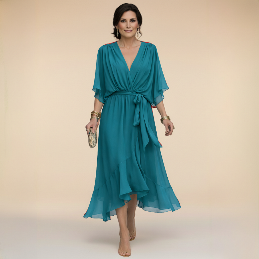 Riley | Chiffon Dress with V-Neck