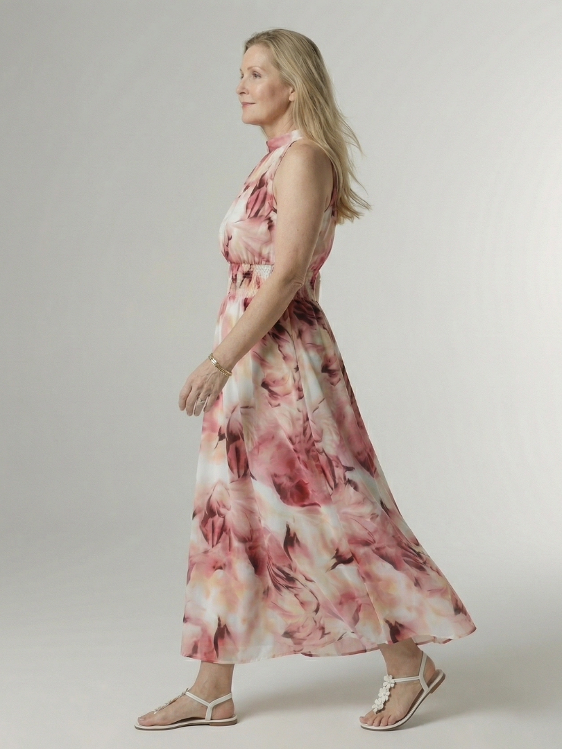Sylin | Midi Dress Featuring an American Neckline