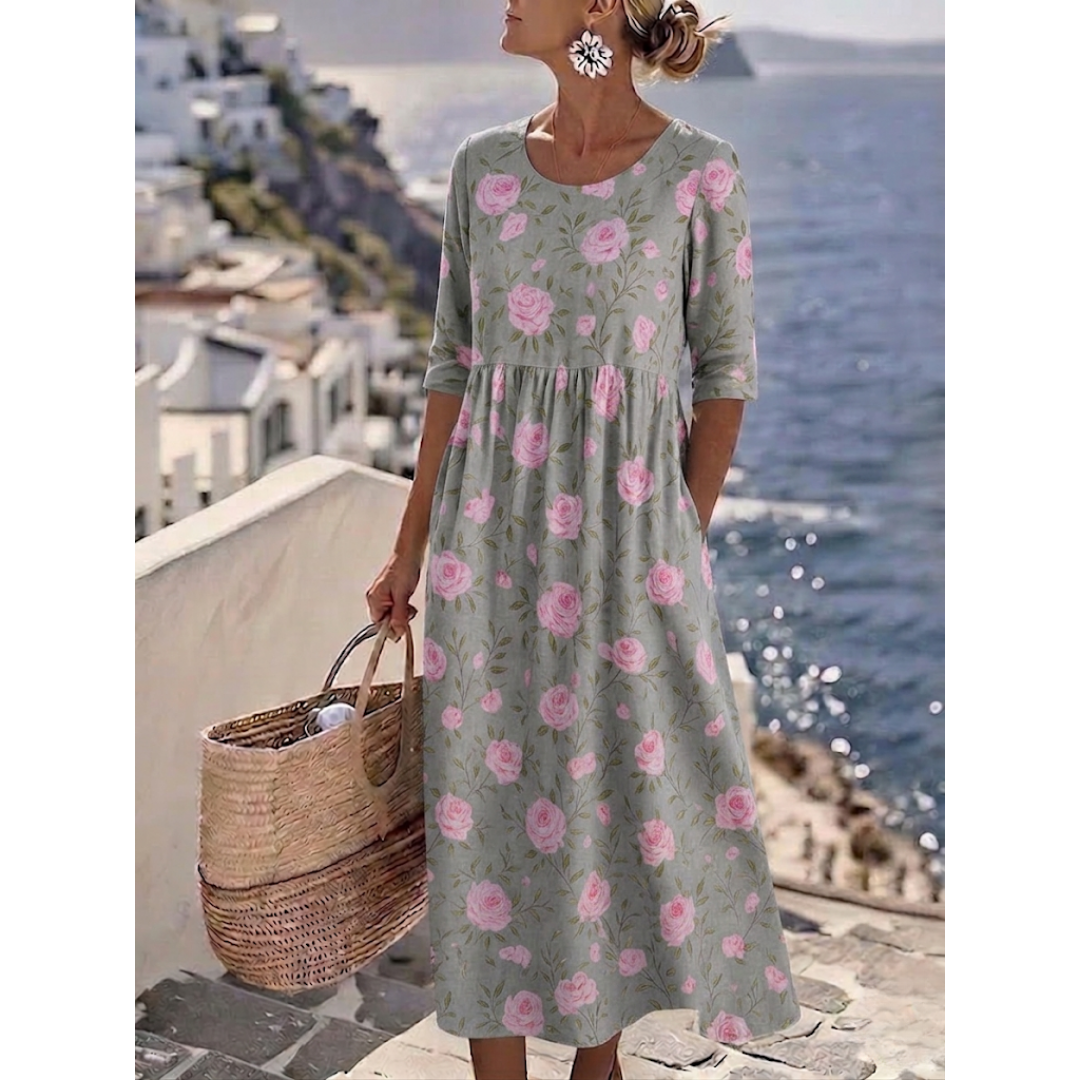Sophia - Chic Floral Midi Dress for Summer