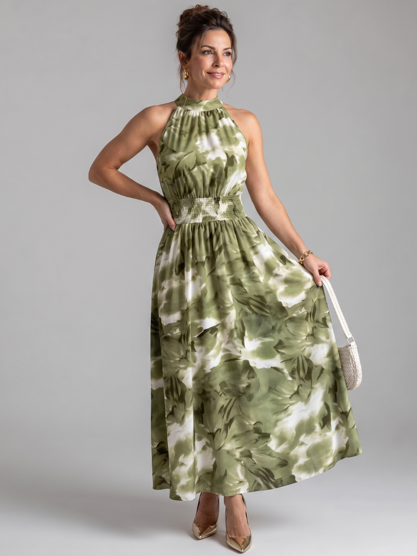Olivia | Abstract Print Midi Dress