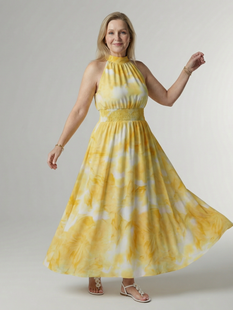 Sylin | Midi Dress Featuring an American Neckline