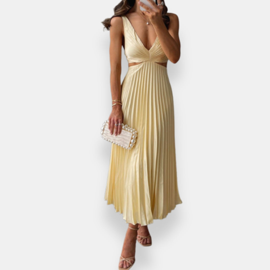 Lauren | Long Pleated Dress