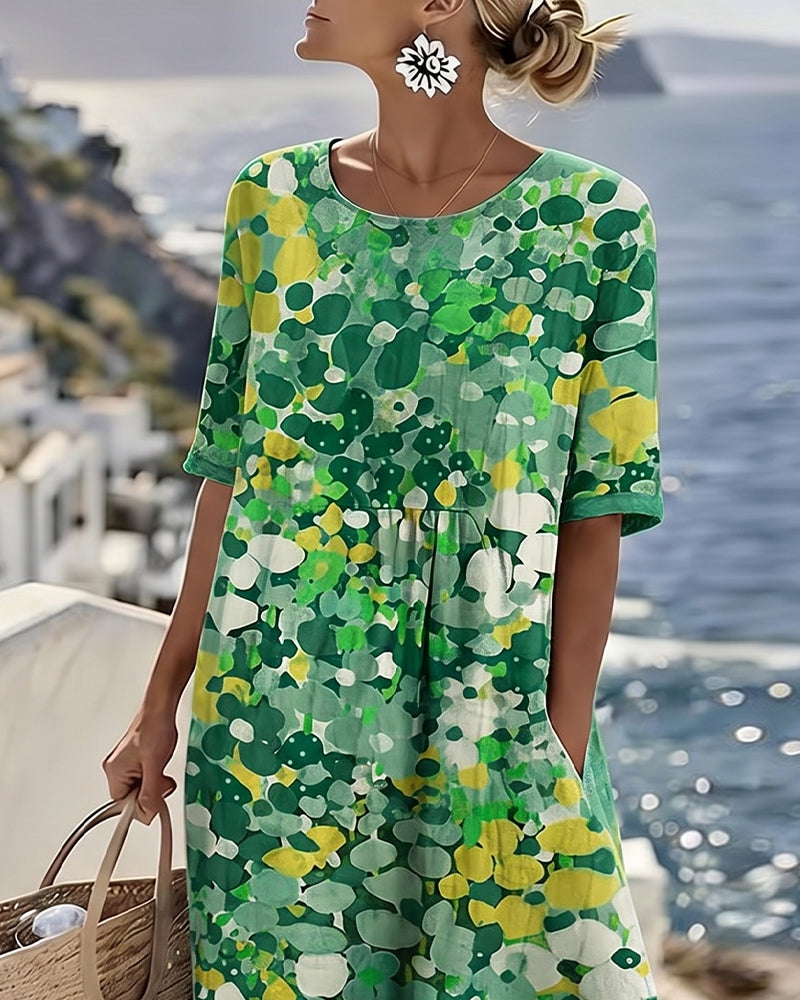 Elena - Chic Floral Midi Dress for Summer