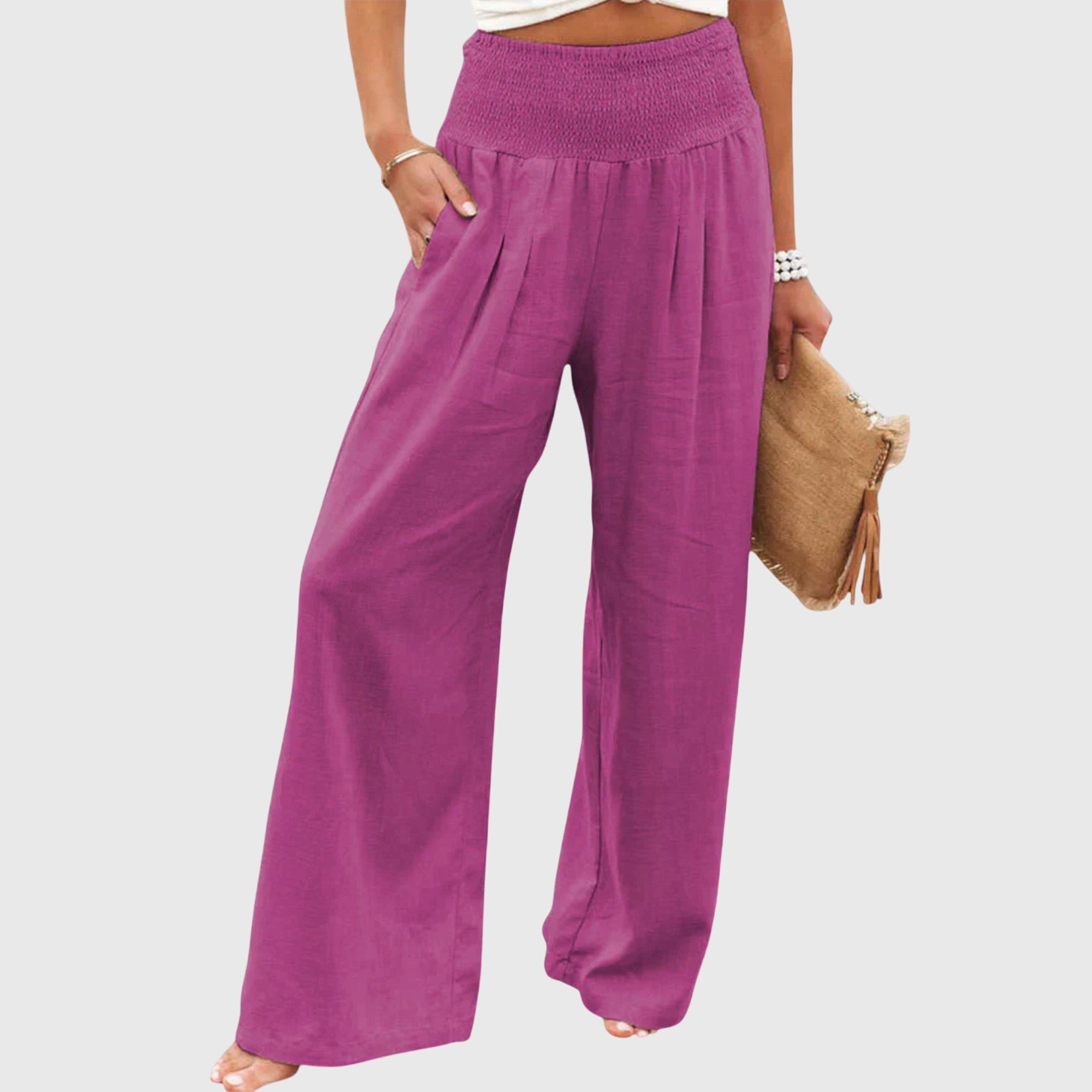 Solenne Flowing Wide Leg Trousers