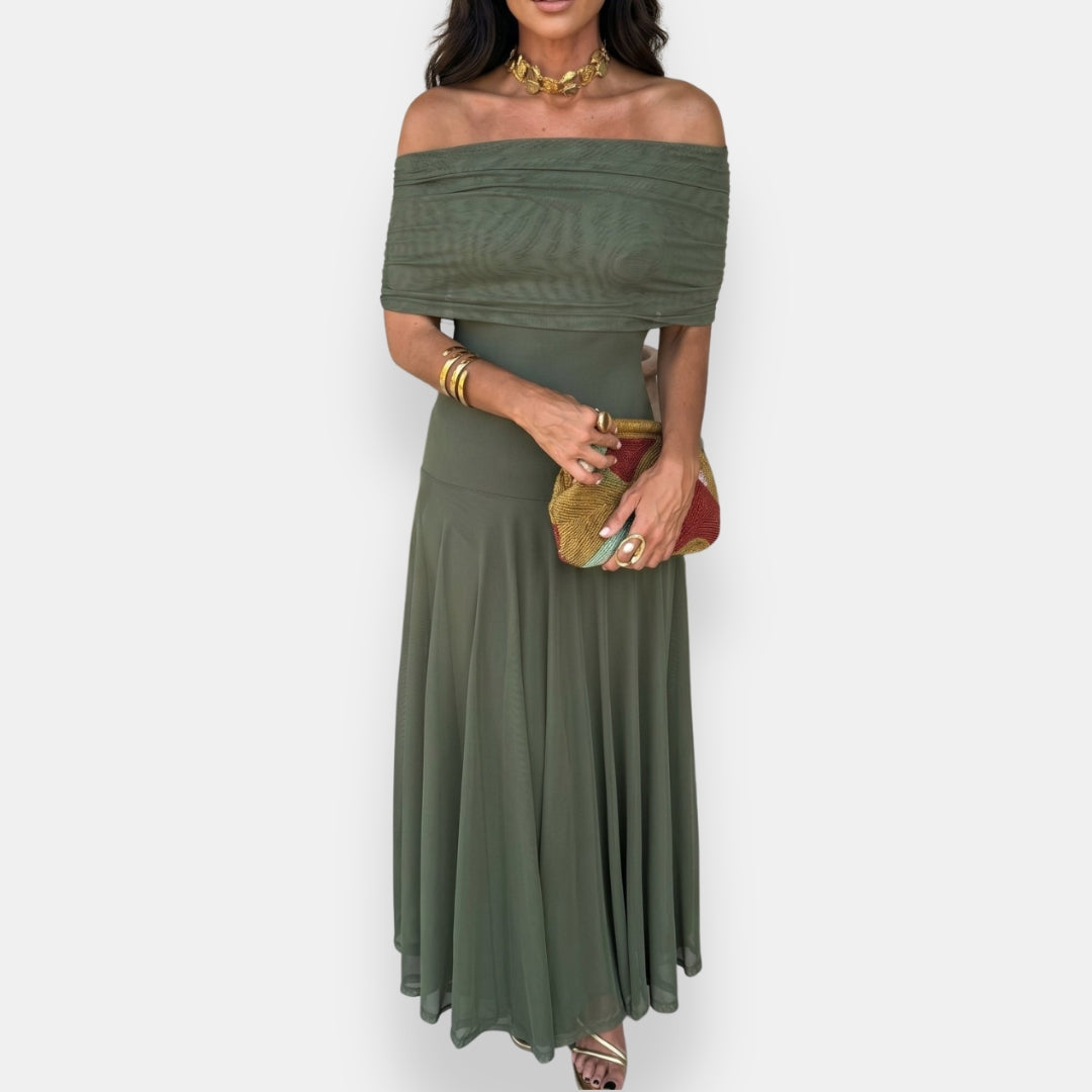Megan | Draped Long Dress