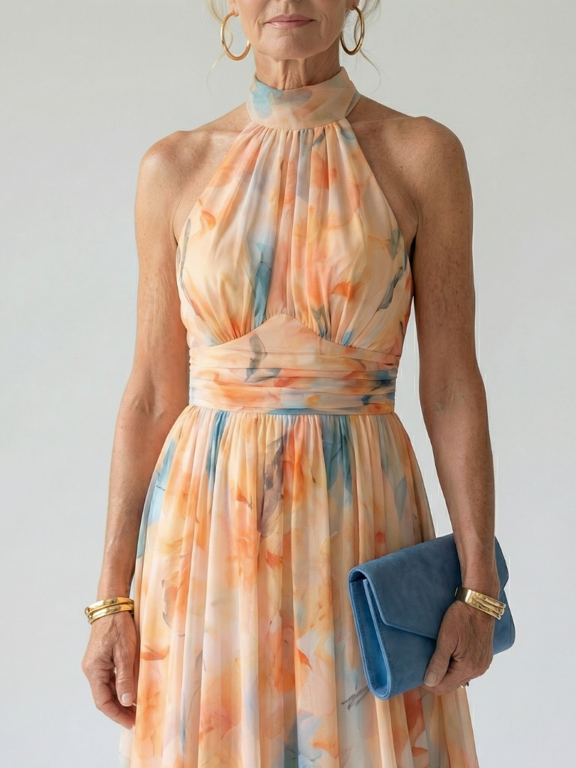 Elin | Halter Neck Maxi Dress