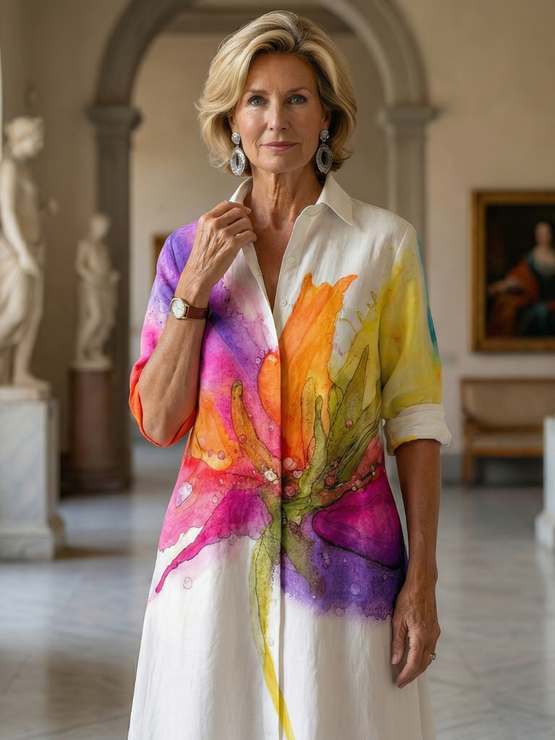 Evelyn | Painted Midi Dress