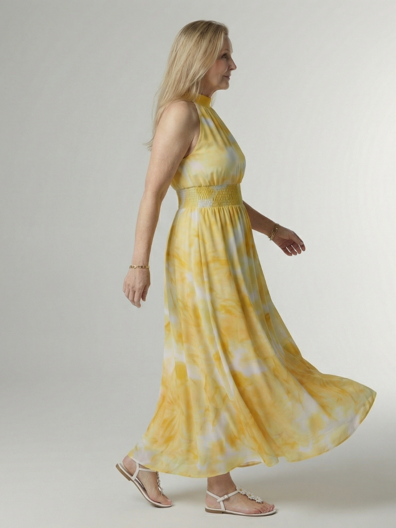 Sylin | Midi Dress Featuring an American Neckline