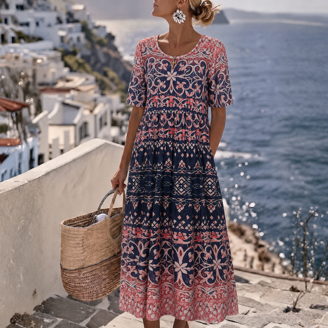 Isabella | Chic Bohemian Midi Dress for Summer
