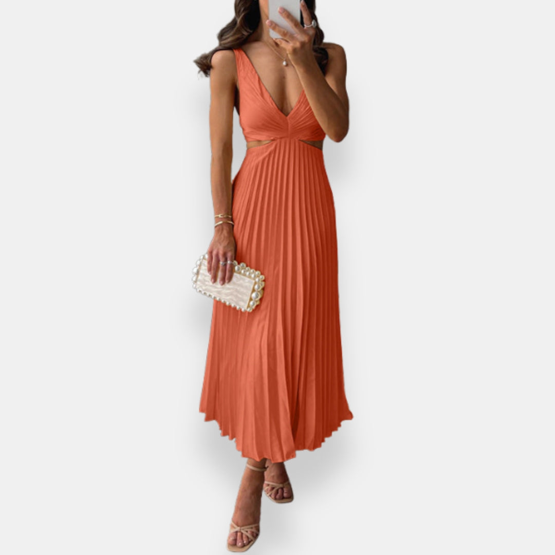 Lauren | Long Pleated Dress
