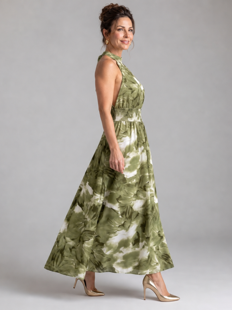 Olivia | Abstract Print Midi Dress