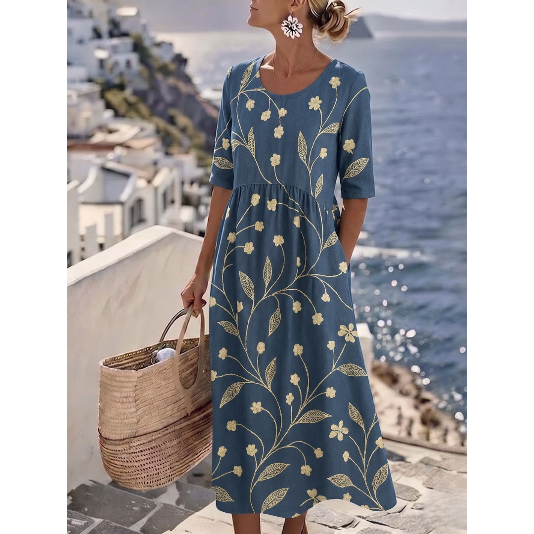 Sophia - Chic Floral Midi Dress for Summer