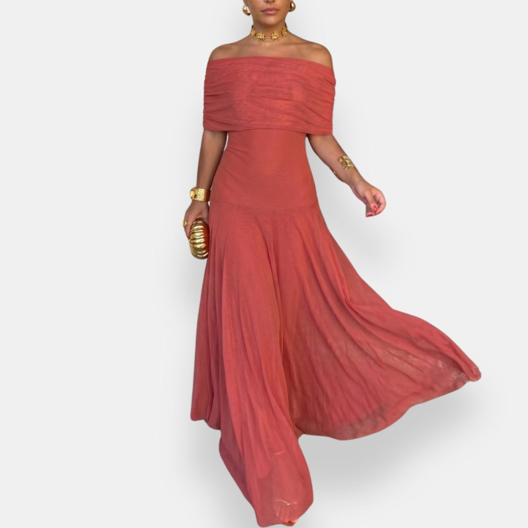 Megan | Draped Long Dress