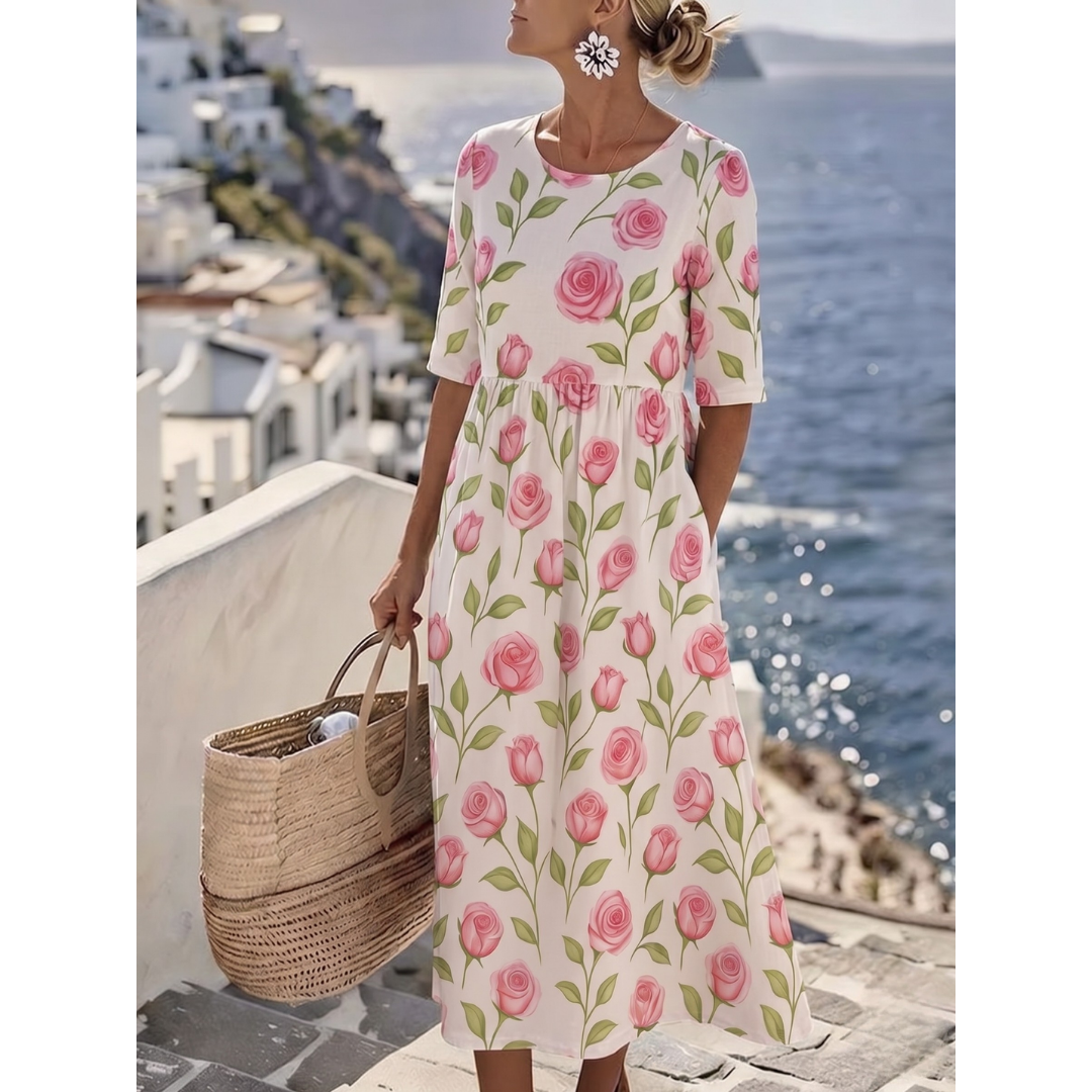 Sophia - Chic Floral Midi Dress for Summer