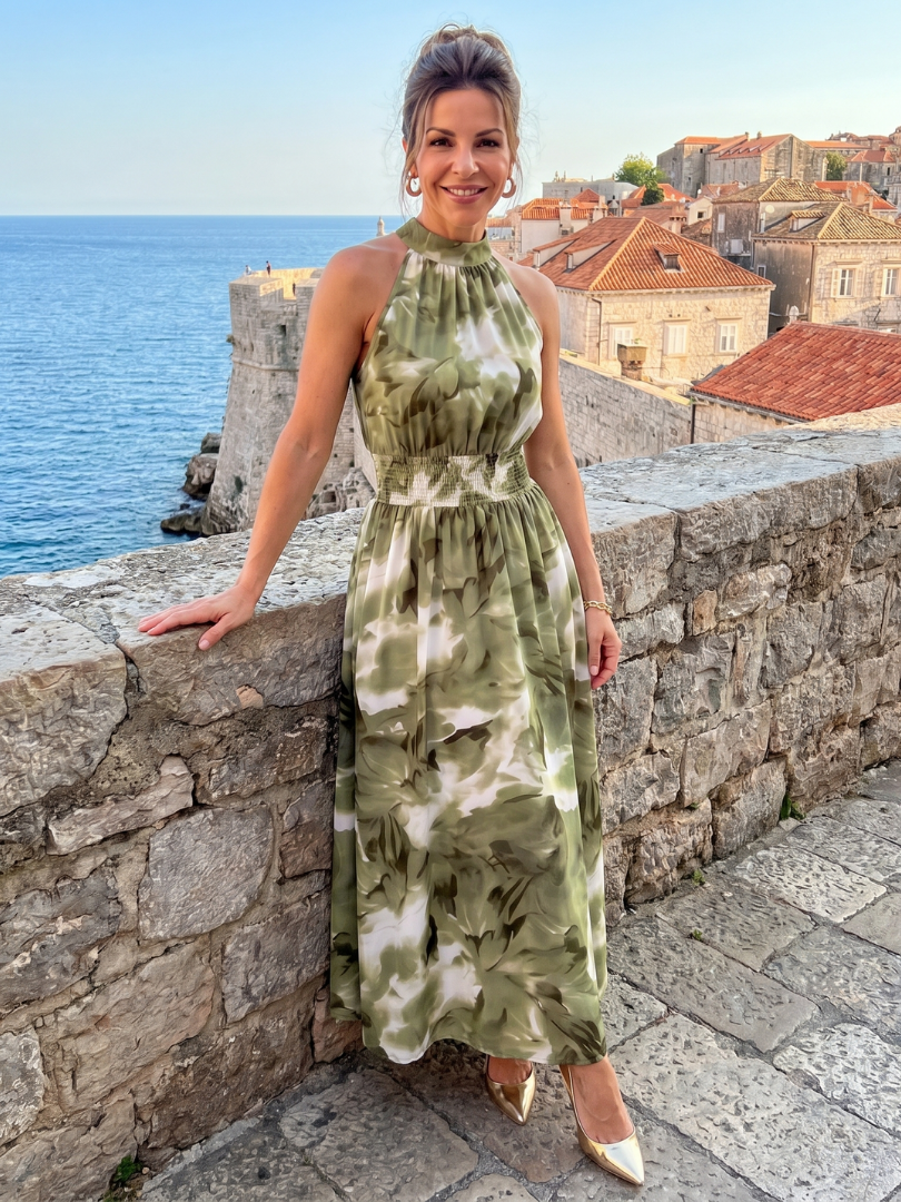 Olivia | Abstract Print Midi Dress
