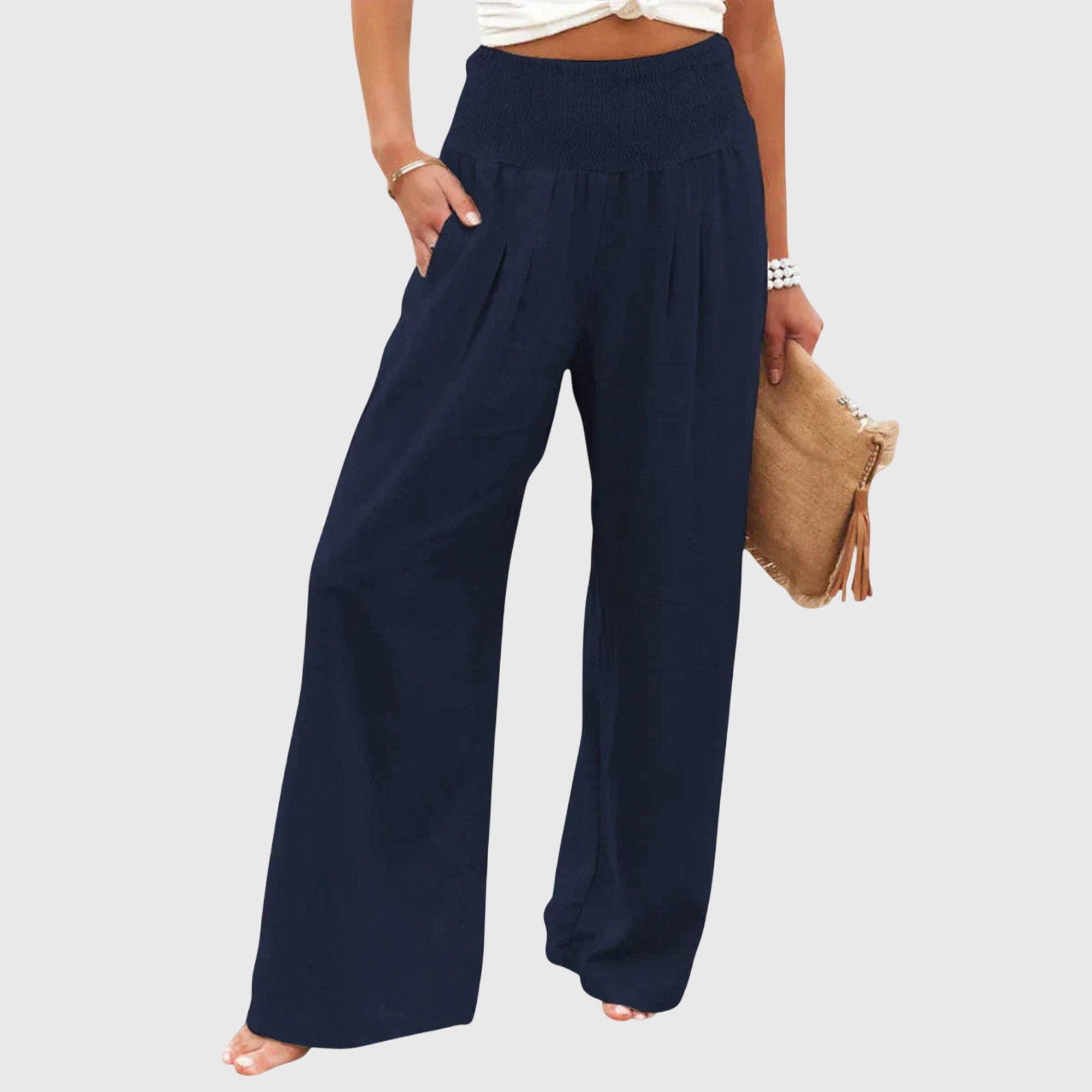 Solenne Flowing Wide Leg Trousers
