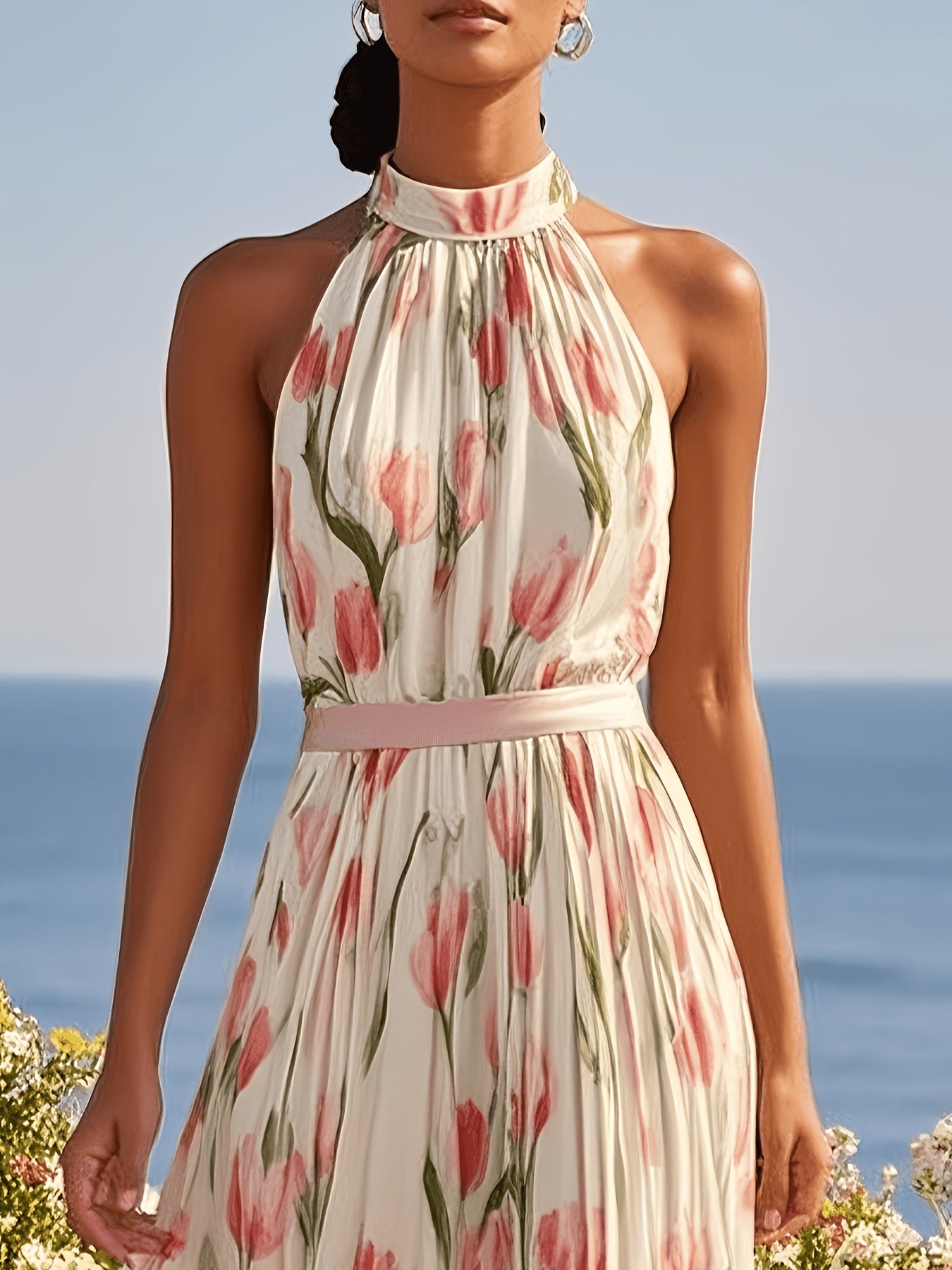 Nora | Halter Neck Maxi Dress