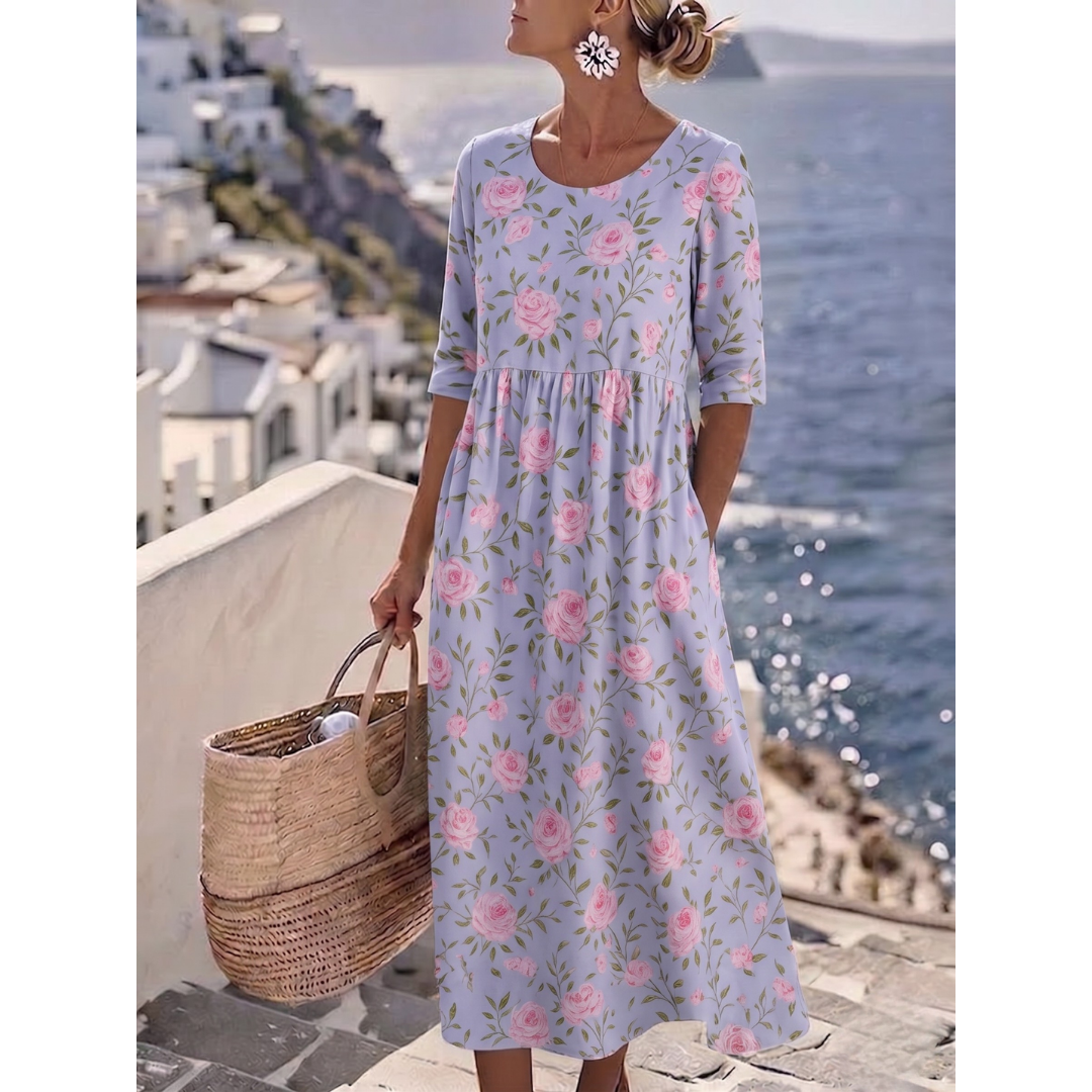 Sophia - Chic Floral Midi Dress for Summer